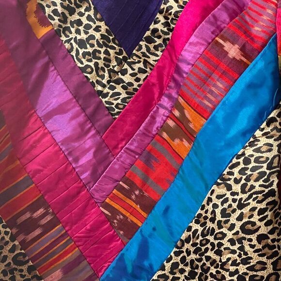 Sandy Starkman Patchwork Quilt Blazer SIlk Blend Jacket Plus Suze Curvy 1X - Picture 6 of 7